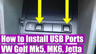 HOW TO install USB ports (switches/buttons) on VW Golf Mk5, Mk6, Jetta, Passat B6, Tiguan, Scirocco