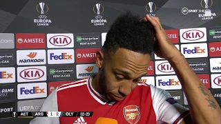 'It's very hard, very tough.' Aubameyang refelcts on the Gunners' Europa League exit