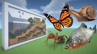 How To Make an Ant, Butterfly, Piranha, and Snail Farm in Minecraft PE