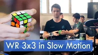 Super Slow Motion: Feliks Zemdegs April 2019 World Record Rubik’s Cube Average - Solve 2