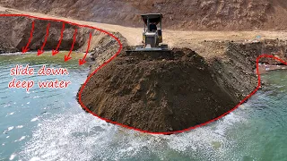 My God, Hard Dumping And Purshing Stone Soils To Deep Water To Recover And Build Clean Water Station