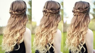 Beautiful Half Down Half Up Braided Hairstyle with curls| Half down hairstyles | Braidsandstyles12