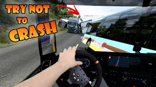 POV in ETS2 Multiplayer | Try not to crash #3 | Calais - Duisburg mixed reality drive, real hands
