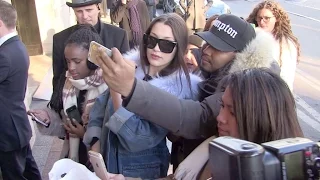 EXCLUSIVE - The beautiful Bella Hadid nice to her fans in Paris