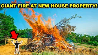Burning MASSIVE Brush Piles at the NEW Dream House PROPERTY!!! (Bad Idea)