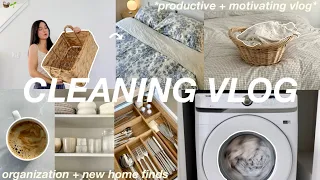 CLEANING VLOG *productive + motivating* 🧺 organization/clean my house with me