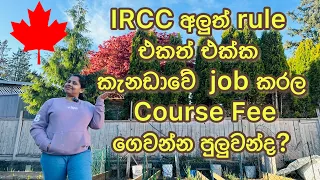 IRCC අලුත් rule එකත් එක්ක කැනඩාවෙ job කරලා course fee ගෙවන්න පුලුවන්ද #ircc updates