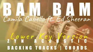 BAM BAM (Lower Key Ver.) - Camila Cabello ft. Ed Sheeran | Acoustic Karaoke | Chords