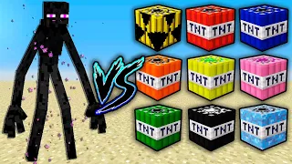 Enderman Mutant vs ALL TNT | Minecraft Mutants And Different Lucky TNT Mods Mob Battle