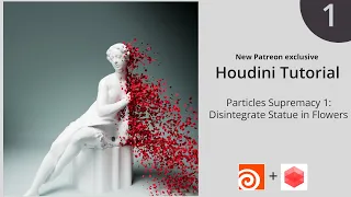 Particles 01 - Disintegrate Statue into Flowers - Houdini Tutorial