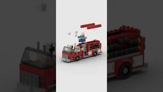 LEGO Pumper Fire Engine 🚒 Satisfying Building Animation #shorts #firefighter  #legomoc