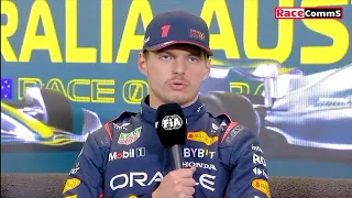 "That's not the right way I am not enjoying it" Verstappen on new changes.