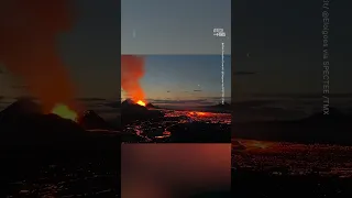 Drone Captures Mount Fagradalsfjall Volcanic Eruption