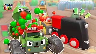 Learn the color names! English word train play nursery rhymes For Kids Tomoncar World