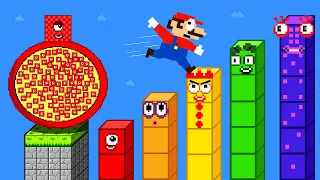 Mario Escape vs the Giant Numberblocks Pregnant Mix Level Up Maze | Game Animation