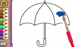 How to Draw Umbrella  |Drawing and coloring, panting rain umbrella ,/kids toddlers