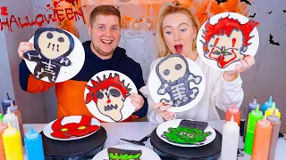 БЛИННЫЙ Челлендж НА ХЭЛЛОУИН 2 🧟 HALLOWEEN PANCAKE ART CHALLENGE 2018 DIY // ФРАНКЕНШТЕЙН ОНО итд