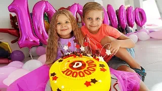 10 000 000 подписчиков на канале Kids Diana Show, подарки для Дианы