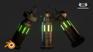Mechanical Grenade / Sci Fi Grenade 3D Modeling and Texturing in Blender / BlenderTutorial