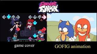 SONIC knuckles death “MALEDICTION SONG” | CURSE | game cover vs FNF ANIMATION comparison