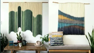 Top most trendy & stylish macrame dip dyed tapestry wall hanging decor// fiber art wall hanging