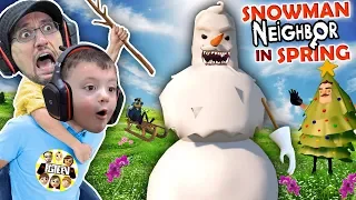 HELLO NEIGHBOR CHRISTMAS MOD! Snowmen in APRIL?  Amazing Frog Teleport  (FGTEEV Duddz & Shawn)