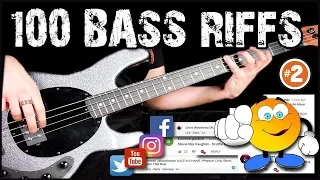 100 BASS Riffs | Suggested by YOU! (PART TWO)