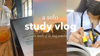 a solo study vlog — being productive 💌 uni student life, notetaking, cafe study, library & more!
