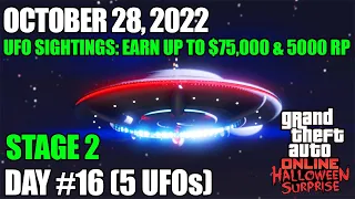 UFO Locations Day #16: October 28, 2022 | 5 UFOs today, Earn up to $75K | GTA Online UFO Sightings
