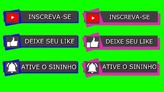 Inscreva-se Chroma Key - Deixe seu Like, Ative o Sininho / Green Screen, Fundo Verde