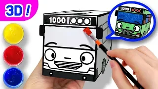 3D Coloring Rogi the Detective l Coloring Tutorial l Tayo Paper Craft l Tayo the Little Bus