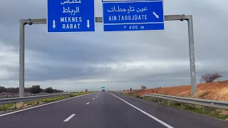 Morocco 4K - Driving on the highway (Fes - Rabat) 🇲🇦 السياقة من فاس إلى الرباط بالطريق السيار