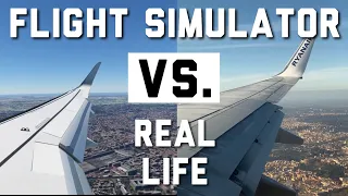 Microsoft Flight Simulator (FS2020) vs Real Life | Wing View Approach Into Rome Ciampino