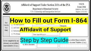 How to Fill out Form I-864 Affidavit of Support Step by Step for Petitioner as Primary Sponsor