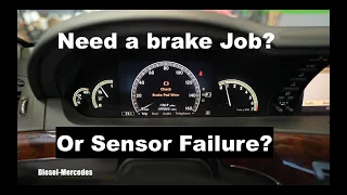 Mercedes-Benz "Check Brake Pad Wear" message displayed