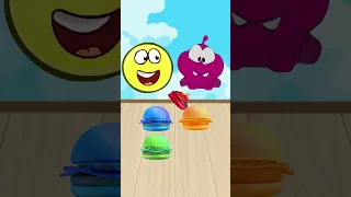 Red Ball and om nom eating burgers.Red Ball 4 mukbang animation #shorts