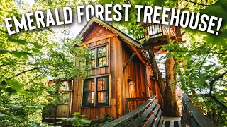 Tiny House w/ a ZIP-LINE! | Emerald Forest Treehouse Full Tour! 📍WA