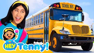 Wheels on the Bus | Welcome to Tenny's School Bus | Educational Videos for Kids | @heytenny