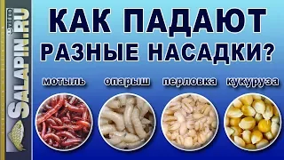 Как падают на дно разные насадки (подводное видео) [salapinru]