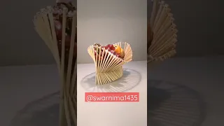 bamboo stick 🍓 basket craft🧺 #youtube #decor #shorts #bamboo stick craft