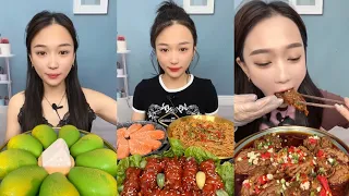 ASMR MUKBANG CHINESE SPICY EATING SHOW.[MZG eat@ #asmr #yummy#food#eating#spicy#beef #pork#173