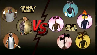 Grandpa Granny Family Vs All Siren Head Family