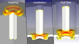 Staked Fastener Cold Heading, Installation and Pull Test Simulation