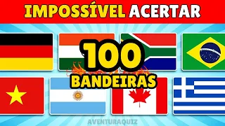 🔴🔥 DE QUE PAÍS É A BANDEIRA? | 🔥❌🔥 IMPOSSÍVEL ACERTAR 100 BANDEIRAS | NÍVEL DIFÍCIL | QUIZ 💯