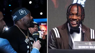 DEONTAY WILDER CAN'T HELP BUT LAUGH AS DEREK CHISORA ABUSES JOSEPH PARKER AT PRESS CONFERENCE