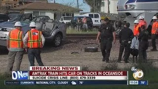 Train collides with car in Oceanside