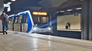 [4K] Trenul de metrou CAF 1323-2323 Cerna Efectuând Manevre la staţia Dimitrie Leonida.