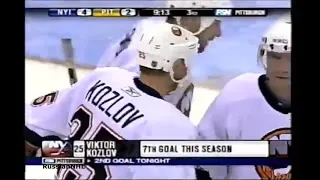 Viktor Kozlov's perfect wrist shot goal vs Penguins (2 dec 2006)