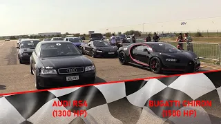 Bugatti Chiron vs Audi RS4 B5 | Drag Racing Compilation
