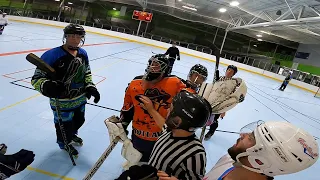 THE GOALIE RUSHED OUR BENCH?! *GOPRO HOCKEY*